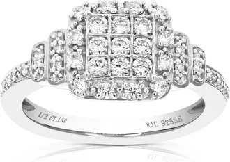 Vir Jewels 1/2 cttw Lab Grown Diamond Engagement Ring in Sterling Silver For Women