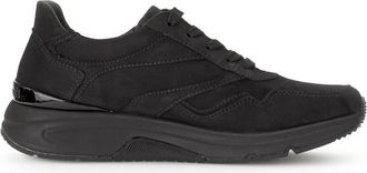 Gabor Rollende Sneaker in Zwart Nubuck - Dames - Sneakers - Zwart - 42 1/2 EU - Schoenen