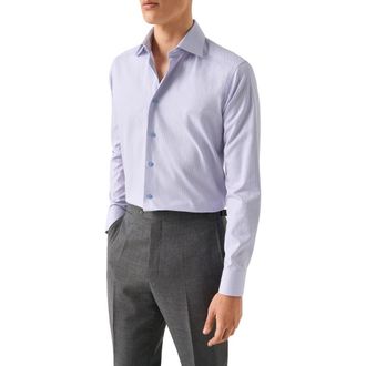 Eton Contemporary Fit Check Cotton Dress Shirt in Pink at Nordstrom, Size 18.5