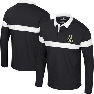 Colosseum Mens Colosseum Black Appalachian State Mountaineers Too Cool For School Long Sleeve Polo at Nordstrom, Size Medium