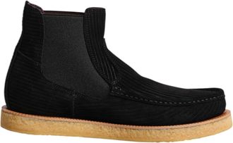 Dolce & Gabbana Black Calf Suede Slip On Ankle Boots Mens Shoes