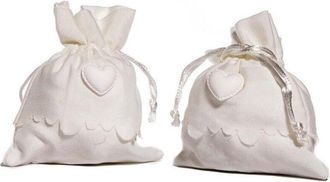 Trade Shop Trade Shop - Sacchetti Porta Confetti Bomboniera Con Gessetto In Vari Colori Per Cerimonia - Blanco