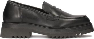 Kazar Leren schoenen op een klavertjezool - Dames - Loafers - Zwart - 39 EU - Leer - Schoenen