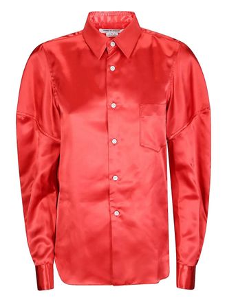 Comme Des Garçons chest-pocket satin shirt - women - Polyester - S - Red