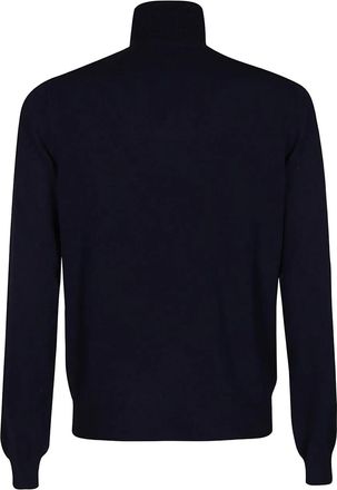 Malo Maglione a coste a collo alto - Blu