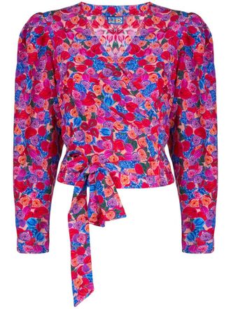 LHD floral print wrap blouse - Pink