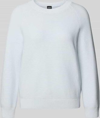 HUGO BOSS Boxy Fit Strickpullover aus reiner Baumwolle Modell FOVILA in Hellblau, Gr&ouml;&szlig;e XXL