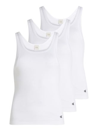 Calvin Klein Underwear Tanktop SCOOP NECK COTTON TANK 3PK, Damen, Gr. XL (42), weiss (wei&szlig;, wei&szlig;, wei&szlig;), Rippware, Obermaterial: 100% Baumwolle, CALVIN KLEIN UNDERWEAR, unif