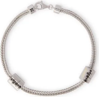 Off-white Hex Nut Scatter Lab Grown Diamond Bracelet in Silver at Nordstrom, Size 8