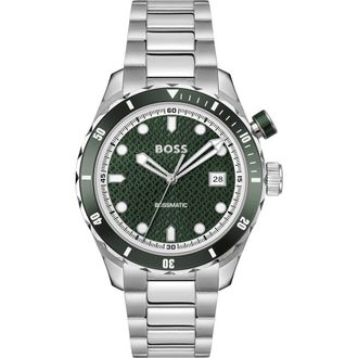 BOSS matic Bracelet Watch, 42mm in Green Dial at Nordstrom Rack