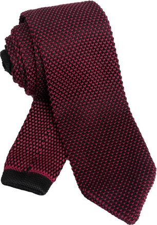 Alizeal Mens Vintage Multi-colored Casual Knitted Neckties, Maroon+Black