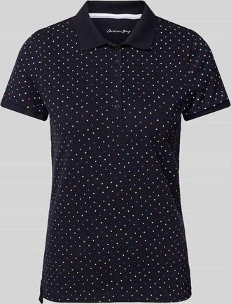 Christian Berg Regular Fit Poloshirt mit Strukturmuster in Dunkelblau, Größe XS