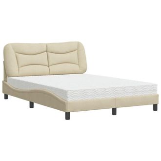 vidaXL Vidaxl - Cama Con Colch&oacute;n Tela Color Crema 120x200 Cm
