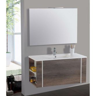 Mazzoni Mobile da Bagno Sospeso 100cm Mazzoni Gold Grigio Frassinato