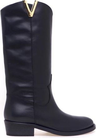 Via Roma 15 Texan Boot - Dames - Cowboylaarzen - Zwart - 41 EU - Leer - Schoenen