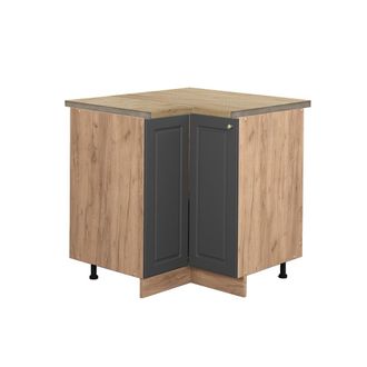Vicco Armario De Esquina Fame-line, Antracita-oro, 80.5 Cm, Et Roble