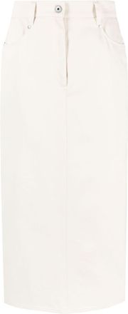 Brunello Cucinelli A-line maxi skirt - women - Cotton - 38 - Neutrals