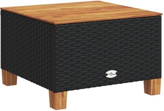vidaXL Mesa De Jard&iacute;n Rat&aacute;n Pe Y Madera Acacia Negro 55x55x36 Cm Vidaxl