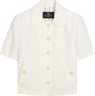 Etro Embroidered Linen Jacket - Ivory - 44 (UK12 / M)