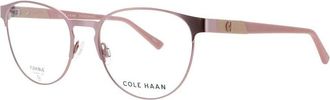 Cole Haan Unisex Rose Gold Tone Rectangular Eyeglass Frames Ch4522