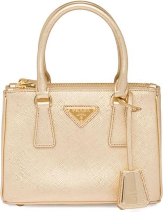 Prada Galleria leather mini bag - women - Calf Leather - OS - Gold
