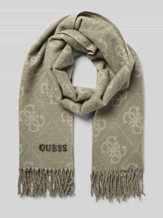 Guess Schal mit Viskose-Anteil Modell Jacquard in Oliv, Gr&ouml;&szlig;e 1