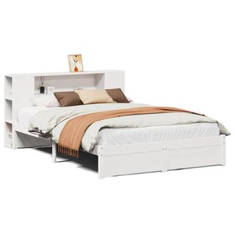 Berkfield Home Bookcase Bed without Mattress White 140x190cm Solid Wood Pine | Size: 140x190 cm