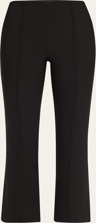 Vince Cropped Flare-Leg Pintuck Pants