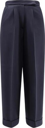 Max Mara Mxmrugiada Broeken - Dames - Wijde Broeken - Blauw - XS - Wol - Broeken