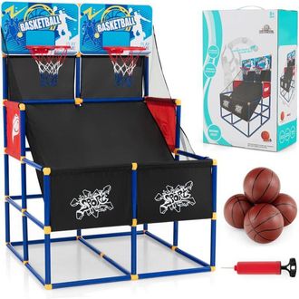Costway Costway Mini Canasta Baloncesto Habitacion, Juego De Baloncesto De Doble Tiro, 4 Balones, Bomba De Inflado Para Interiores Y Exteriores, Regalo De Cum