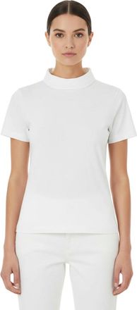 Givenchy White Solid Mock Collar T-Shirt