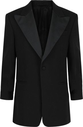 Ferragamo Silk Peaked Lapel Blazer