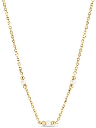 Devata Freshwater Pearl Chain Necklace in 14K Gold in Yellow Gold at Nordstrom, Size 18