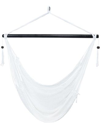 Sunnydaze Caribbean Style Extra Large Hanging Rope Hammock Chair Swing
