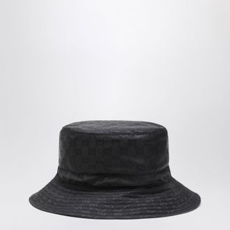 Gucci Cappello reversibile nero in nylon GG