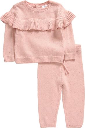 Nordstrom Flounce Sweater & Pants Set in Pink Lotus at Nordstrom, Size 9M