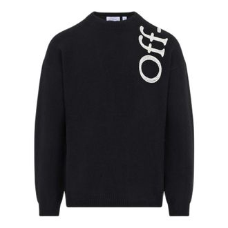 Off-white Shared Logo Intarsia Jumper - male - Off White - Round-neck Knitwear - Black - XL - Knitwear
