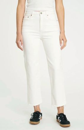 Daze Sundaze Utility Crop High Rise Straight Crop Jeans In Cream