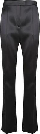 Valentino Garavani Double Duchesse Stretch Broeken - Dames - Wijde Broeken - Zwart - XS - Leer - Broeken