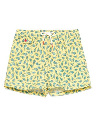 Kiton paisley-print swim shorts - Yellow