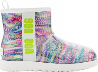 UGG Womens Classic Clear Mini Pixelate Boot In White