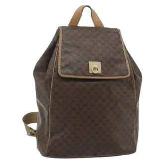Celine Pre-owned Backpacks, female, Brown, Size: ONE SIZE Pre-owned Vintage Macadam Canvas Backpack