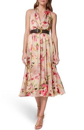 DKNY Floral Print Sleeveless Midi Dress in Eggshell at Nordstrom, Size 16