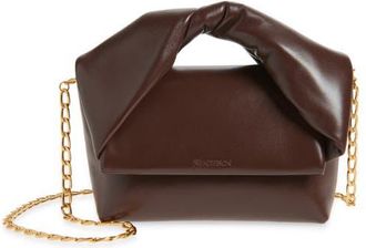 J.W.Anderson Midi Twister Leather Crossbody Bag in Chocolate Brown 660 at Nordstrom