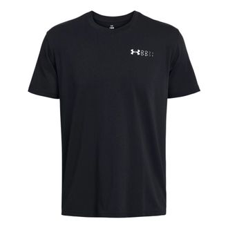 Under Armour Heavyweight Left Chest Logo Repeat T-shirt Black White 1382904-001