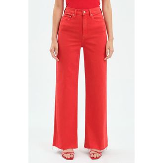 Daze Far Out High Waist Wide Leg Jeans in Cherry at Nordstrom, Size 25