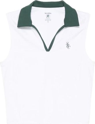 Sporty & Rich Chaleco Polo de Cuello en V - Tops - Mujer - Blanco - M