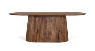 Giner&Colomer Mesa de comedor con tapa ovalada fabricada en madera de mango 210 cm