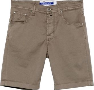 Jacob Cohen Slim Fit Olifantgrijze Stretch Katoenen Shorts - Heren - Korte Broeken - Bruin - W31 - Katoen - Korte Broeken