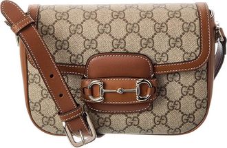 Gucci Horsebit 1955 Small Gg Supreme Canvas & Leather Shoulder Bag
